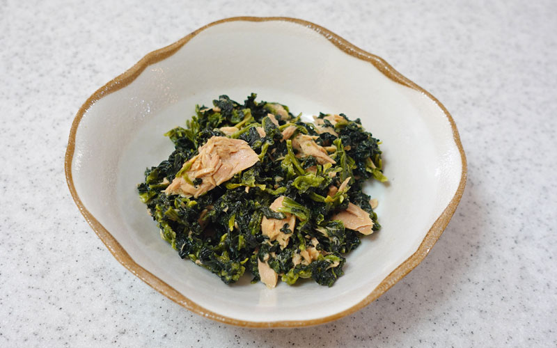 A tuna spinach dish