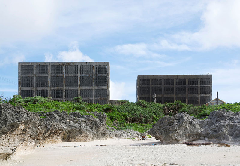 Exterior of Okinawa salt rack house with airflow windows aiding seawater evaporation process. Exterior of Okinawa salt rack house with airflow windows aiding seawater evaporation process.