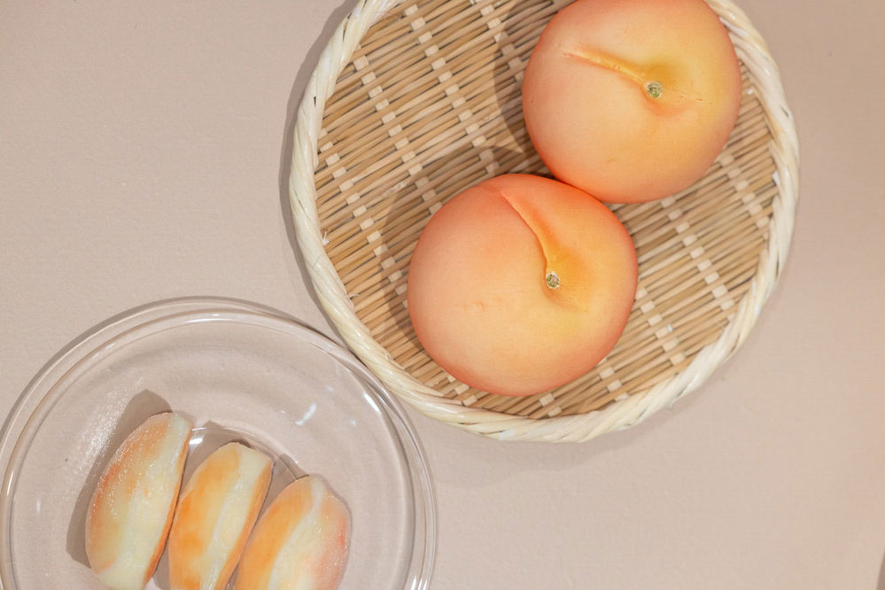 Food replica of Japanese peaches