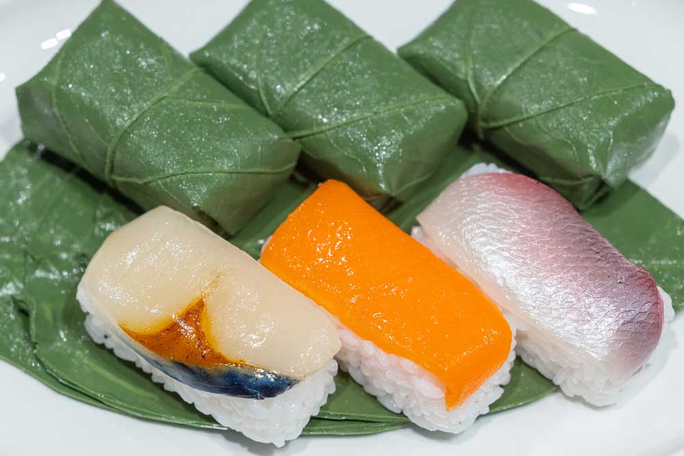 Food replica of Kaki no ha-zushi