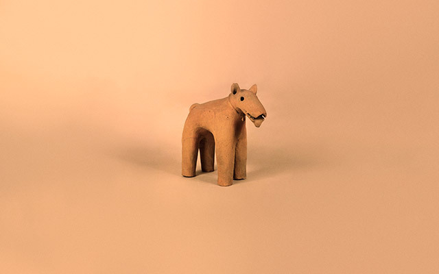 Clay figure of a dog with a collar | excavated at a Kofun period site