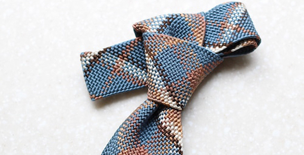 blue and brown kumihimo tie by Domyo