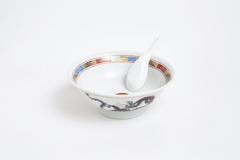 Ramen bowl and spoon by Taku Satoh