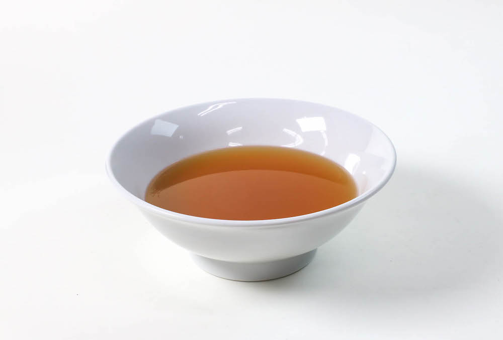 food sample - soup in ramen bowl