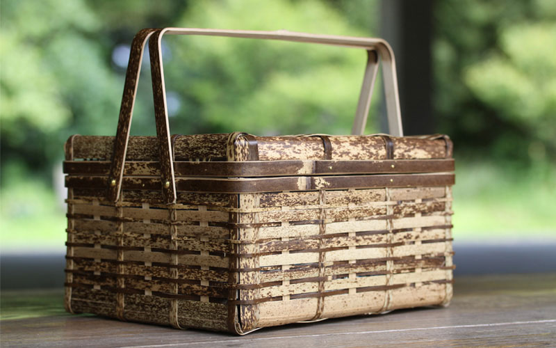 Picnic basket made with tiger bamboo