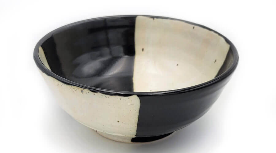 Oribe-Kakiwake Nagomi Donburi Bowl (Black)