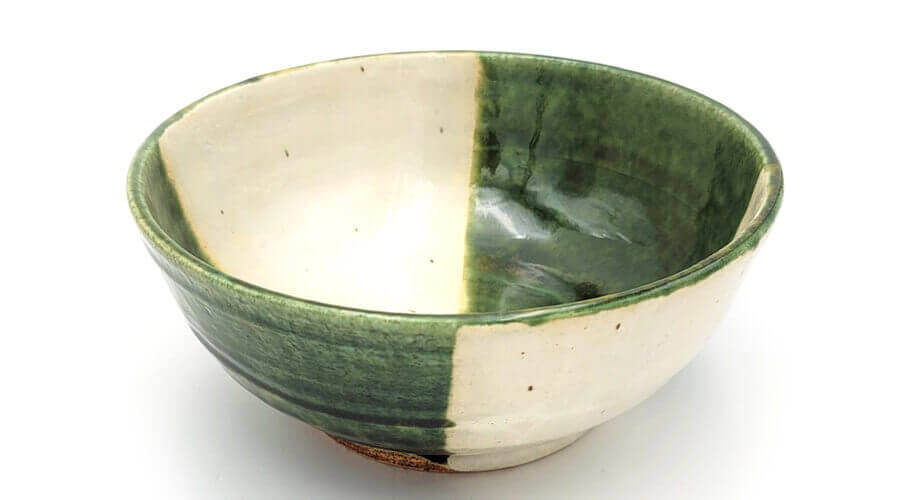Oribe-Kakiwake Nagomi Donburi Bowl (Green)