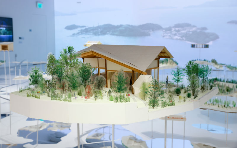 Hoppy Bar model at JAPAN HOUSE Los Angeles' Symbiosis: Living Island exhibition