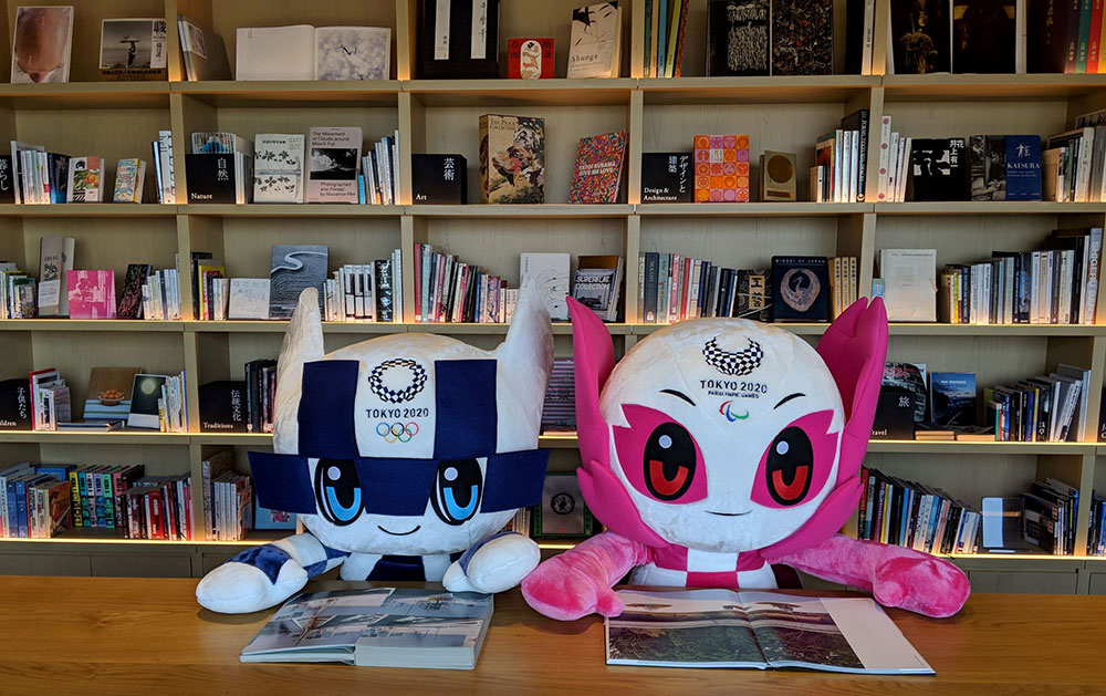 Tokyo 2020 Olympic mascots in JAPAN HOUSE Library