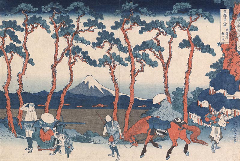 Hodogaya on the Tōkaidō Road from the series Thirty-Six ​Views of Mt. Fuji by Katsushika Hokusai, c. 1829