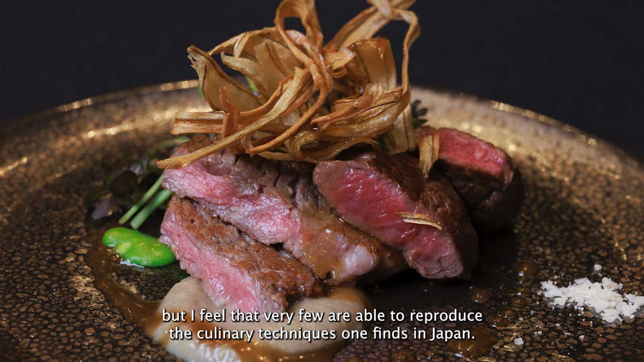 A Japanese kaiseki meat dish by UKA Restaurant