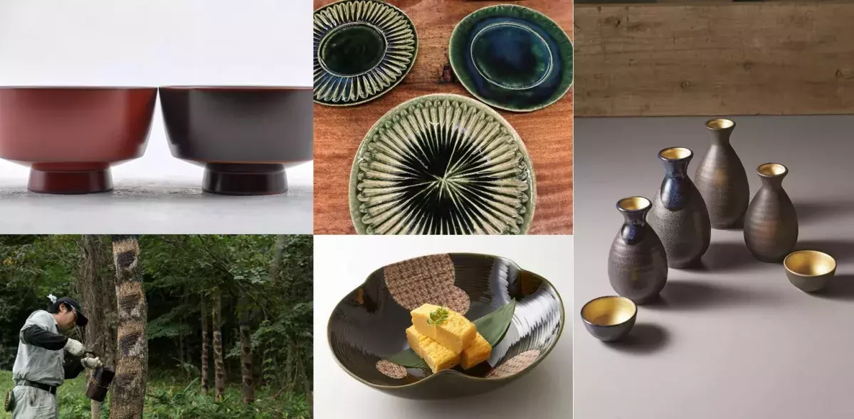 collage of sakeware images