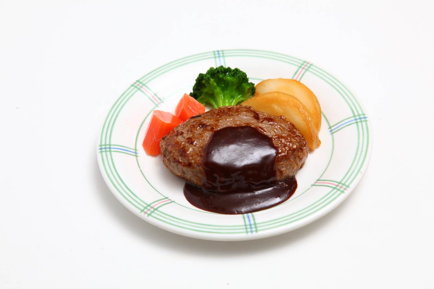 Fake food display of Japanese hambagu steak.